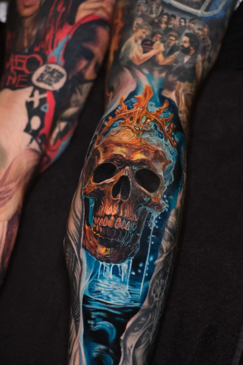 Extreme cover-up tattoo by Alex666cold — complex rework
