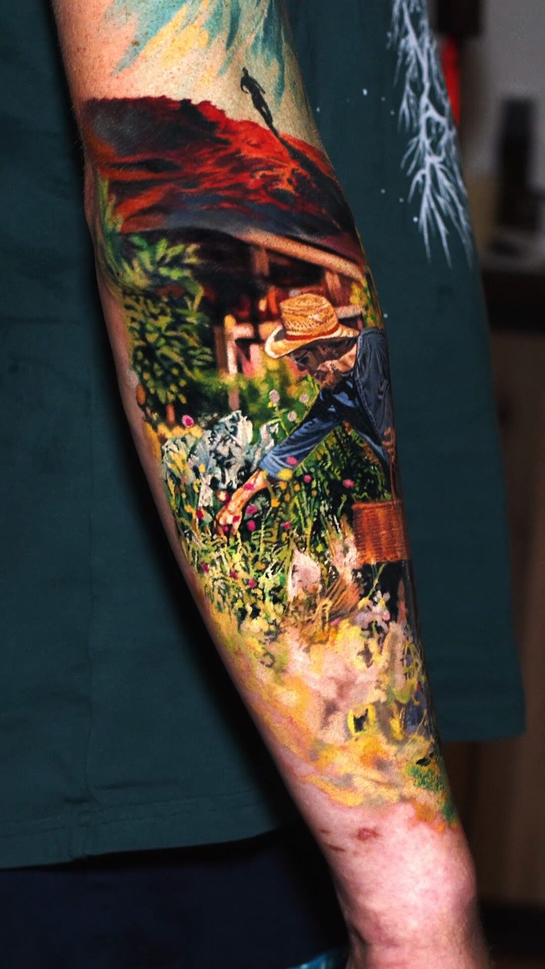 Nahaufnahme des Gesichts – Color-Realism, Küchenchef-Porträt als Tattoo, Breslau